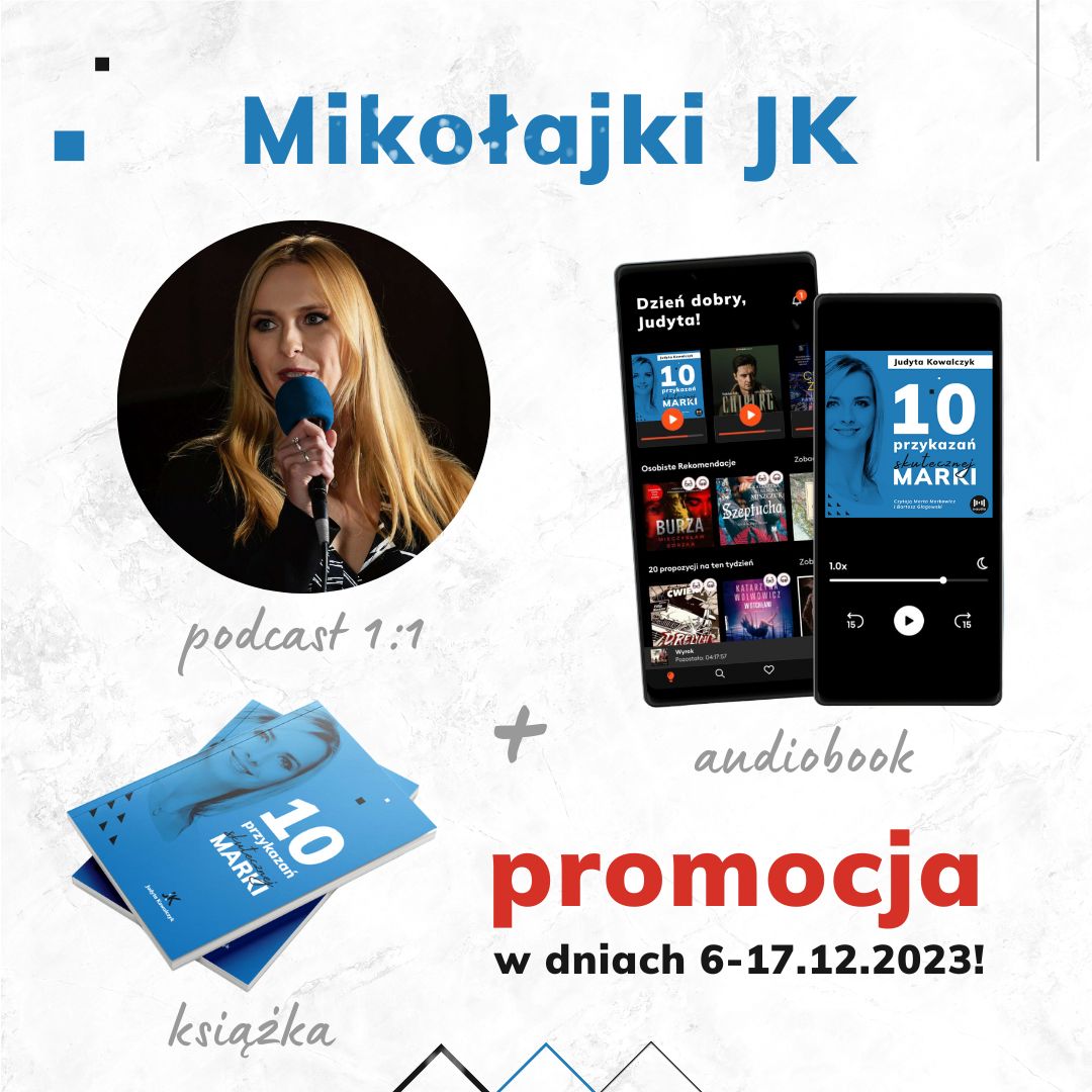 Mikołajki JK 2023+Promocja w dniach 6-17.12.2023_podcast, książka i audiobook_Judyta Kowalczyk Brand Maintainer